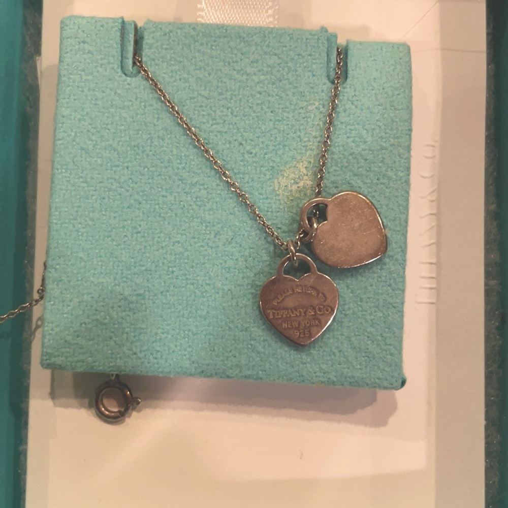 Tiffany double heart tag pendant
